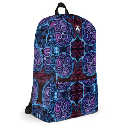 CAVIS Celtic Soul Design Backpack, Alternative Blue and Purple Book Bag - Right