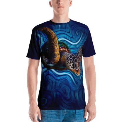 CAVIS Sea Turtle Men's Shirt - Blue - Front