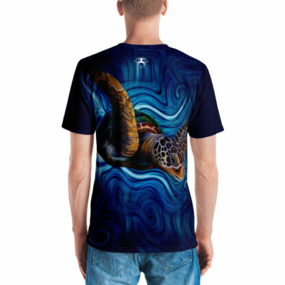 CAVIS Sea Turtle Men's Shirt - Blue - Back