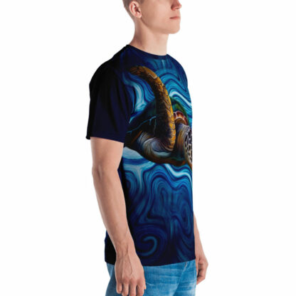 CAVIS Sea Turtle Men's Shirt - Blue - Right