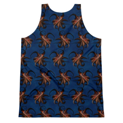 CAVIS Flying Octopus Tank Top - Dark Blue Sleeveless Shirt - Back