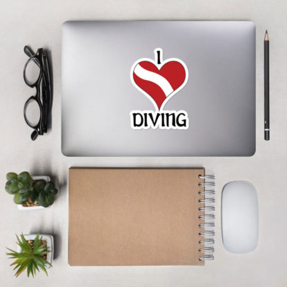 CAVIS Dive Flag Heart - Love Diving - 5.5in Sticker