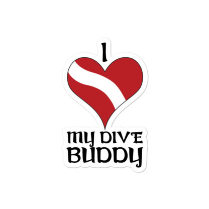 CAVIS Dive Flag Heart Sticker - Love My Buddy - 4in