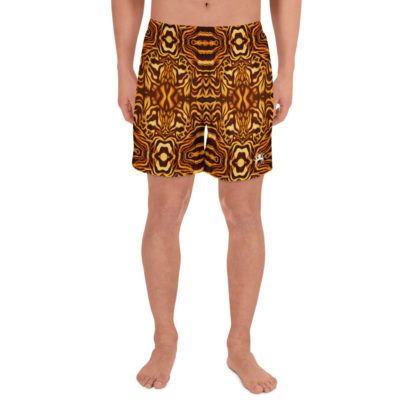 CAVIS Wonderpus Athletic Men's Shorts - Yellow Orange Octopus Pattern - Front
