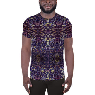 CAVIS Celtic Big Dragon Men’s Tech Athletic Shirt – Burgundy Pattern – Front