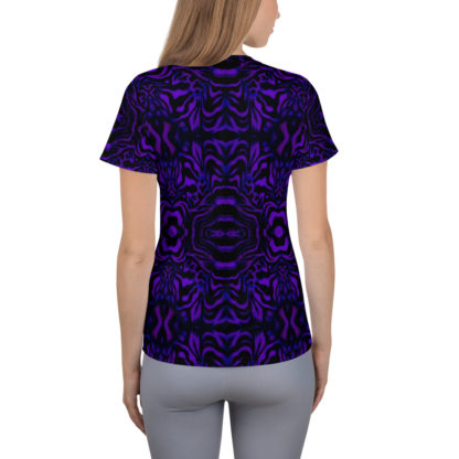 CAVIS Wonderpus Women's Tech Athletic Shirt -Purple Octopus Pattern - Back