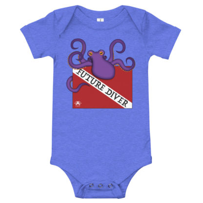 CAVIS Dive Flag Octopus Infant Onesie - Future Diver Baby Shirt - Blue