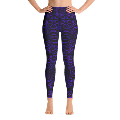 CAVIS Wonderpus Women's High Waist Leggings - Purple Octopus Pattern - Front