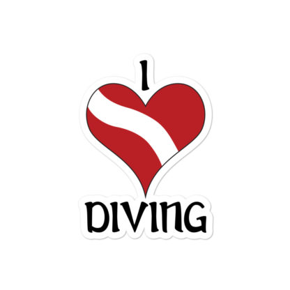 CAVIS Dive Flag Heart - Love Diving - 4in Sticker