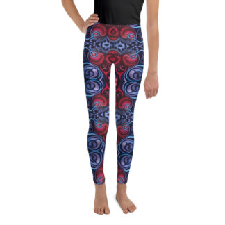 CAVIS Celtic Heart Youth Leggings - Red Blue - Front