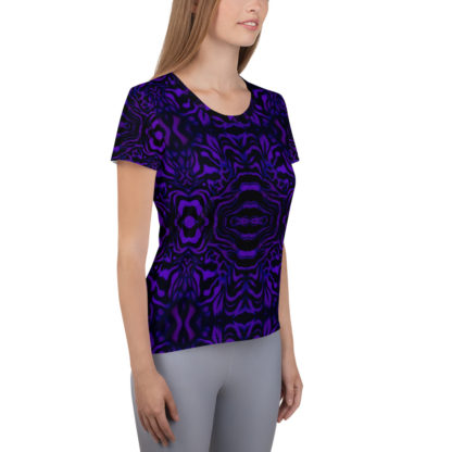 CAVIS Wonderpus Women's Tech Athletic Shirt -Purple Octopus Pattern - Right
