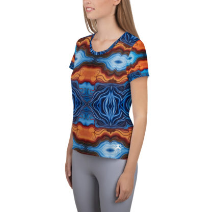 CAVIS Reborn Pattern Women's Tech Athletic Shirt - Psychedelic Pattern - Left