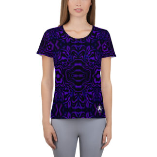 CAVIS Wonderpus Women's Tech Athletic Shirt -Purple Octopus Pattern - Front