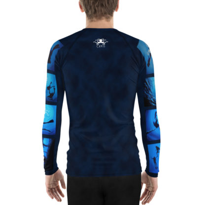 CAVIS Diver Silhouette Men’s Rash Guard - Scuba Dive Skin Swim Shirt - Back