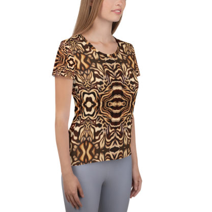 CAVIS Wonderpus Women's Tech Athletic Shirt - Natural Octopus Pattern - Right