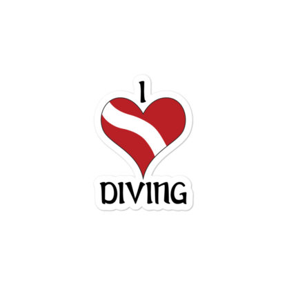 CAVIS Dive Flag Heart - Love Diving - 3in Sticker