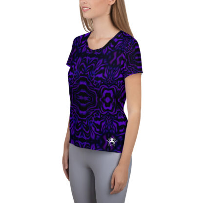 CAVIS Wonderpus Women's Tech Athletic Shirt -Purple Octopus Pattern - Left