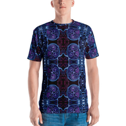 CAVIS Celtic Soul Men's Shirt - Purple Blue Pattern - Front