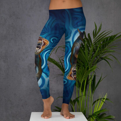 CAVIS Sea Turtle Women's Leggings - Blue Dive Skin - Lifestyle 3 - Front