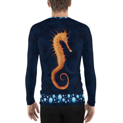 CAVIS Seahorse Men's Rash Guard - Scuba Dive swim shirt - Back