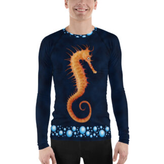 CAVIS Seahorse Men’s Rash Guard – Scuba Dive swim shirt – Front