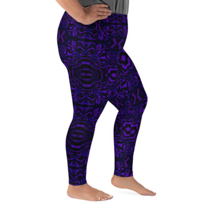 CAVIS Wonderpus Women's High Waist Plus Size Leggings - Purple Scuba Dive Skin - Right