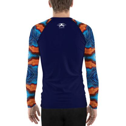 CAVIS Reborn Psychedelic Sleeves Men’s Rash Guard - Colorful Dive Skin Swim Shirt - Back