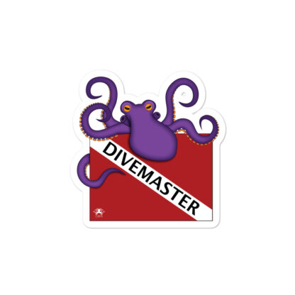 Dive Flag Purple Octopus Sticker - Divemaster - Small