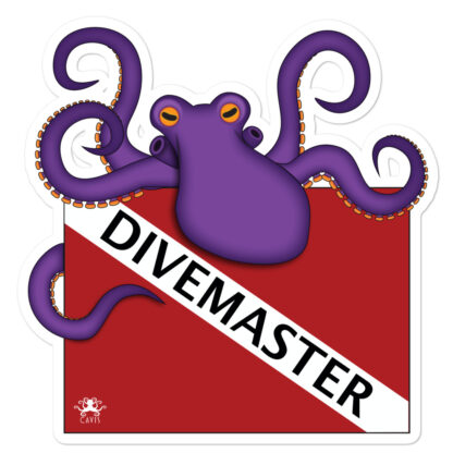 Dive Flag Purple Octopus Sticker - Divemaster - Large