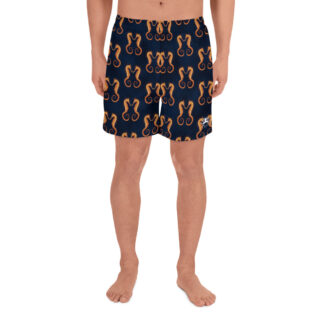 CAVIS Seahorse Pattern Men's Athletic Shorts - Front