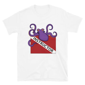 CAVIS Scuba Dive Flag Octopus T-shirt - Instructor - White