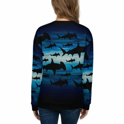 CAVIS Hammerhead Shark Pattern Sweatshirt Women's Back