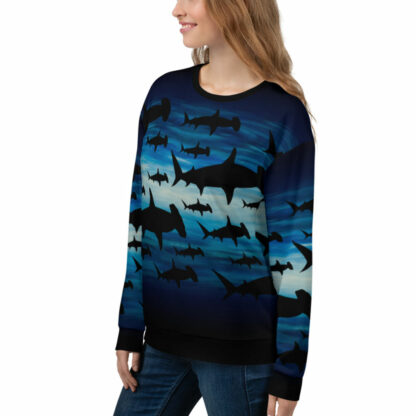 CAVIS Hammerhead Shark Pattern Sweatshirt Women's Left