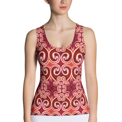 CAVIS Celtic Fire Women's Fitted Tank Top - Red - Front