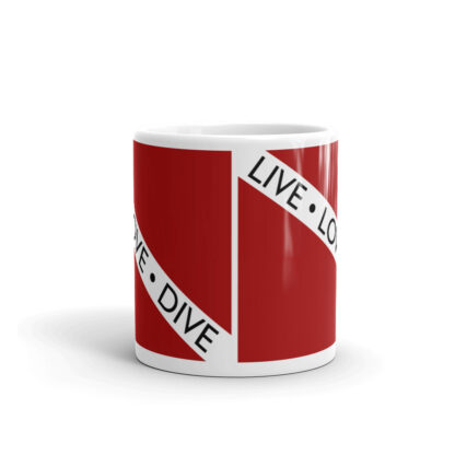 CAVIS Dive Flag Mug, Live Love Dive Scuba Coffee Cup Gift - 11 oz. - Side