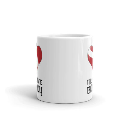 CAVIS Dive Flag Heart Mug, I Love My Dive Buddy Scuba Coffee Cup Gift - 11 oz. - Side