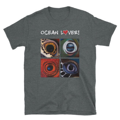 CAVIS Aquatic Eyes T-Shirt - Ocean Lover Shirt - Dark Gray