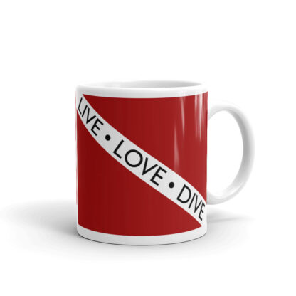 CAVIS Dive Flag Mug, Live Love Dive Scuba Coffee Cup Gift - 11 oz.