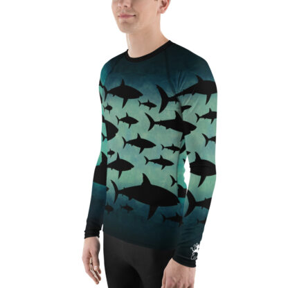 CAVIS Shark Pattern Rash Guard - Men's Shirt - Left