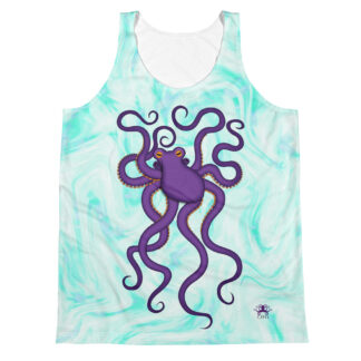 CAVIS Purple Octopus Tank Top – Light Blue – Front