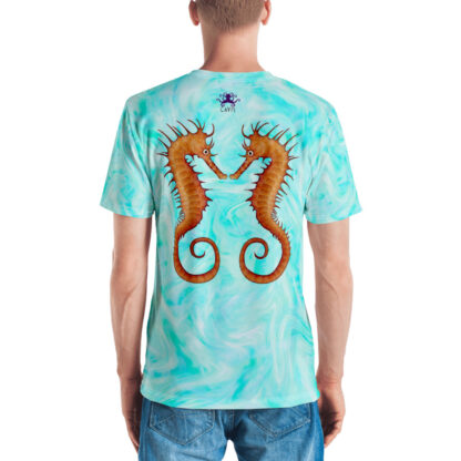 CAVIS Seahorse Men's Shirt - Light Blue - Back