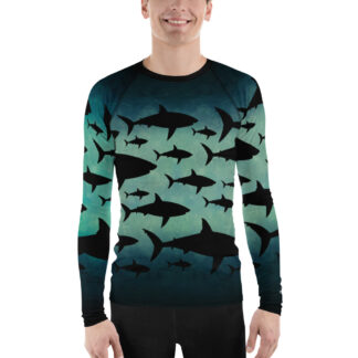 CAVIS Shark Pattern Rash Guard - Men's Shirt - Front