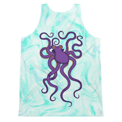 CAVIS Purple Octopus Tank Top - Light Blue - Back