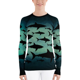 CAVIS Shark Pattern Rash Guard - Women's Shirt - Front
