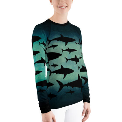 CAVIS Shark Pattern Rash Guard - Women's Shirt - Right