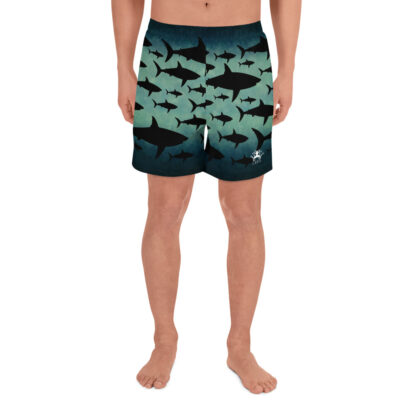 CAVIS Shark Pattern Men's Athletic Shorts - Front