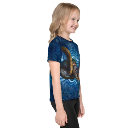 CAVIS Tea Turtle Kid's Shirt - Blue - Right