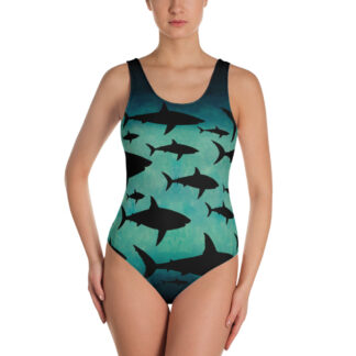 CAVIS Shark Pattern Women's Swimsuit - Front