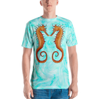 CAVIS Seahorse Men’s Shirt – Light Blue – Front