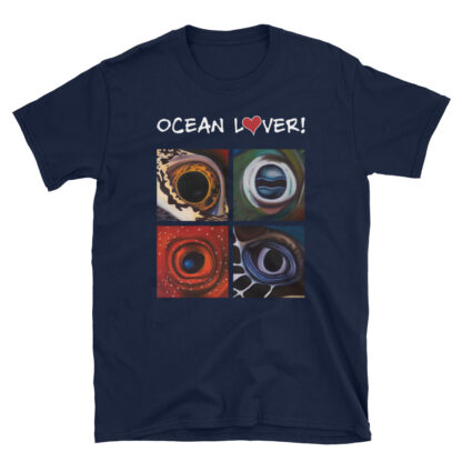 CAVIS Aquatic Eyes T-Shirt - Ocean Lover Shirt - Navy Blue